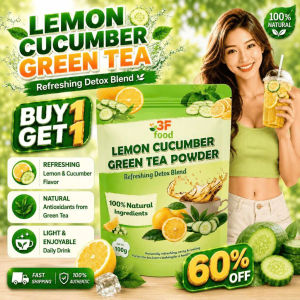 3F FOOD Cleanse Lemon Cucumber Green Tea Powdered – Detox Drink for Digestion & Reduce Bloating Healthy Weight Loss