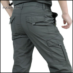 FUGUINIAO Breathable lightweight Waterproof Quick Dry Casual Pants Men Summer Army Military Style Trousers Mens Tactical Cargo Pants Male