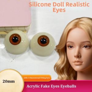 YUDESHUI 1pair 20mm Mắt giả acrylic với mắt đo 3 chiều 10 Kiểu Dáng Mắt giả mô phỏng búp bê silicon Chất lượng cao Đồ thủ công làm búp bê tự làm Dành cho búp bê BJD