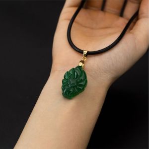 Hir-Agate จี้จิ้งจอก Chalcedony เก้าหางจี้จิ้งจอกจี้จิ้งจอกหยกสำหรับคู่รัก