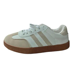 Womens Sports Shoes Low Cut Samba Style Leather Material Casual Sneakers For Women Lightweight Breathable White Shoes