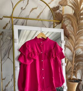 Nafa Blouse Atasan Wanita  - Baju Kancinguffle Polos Cringke Rafella -Atasan Korean Style