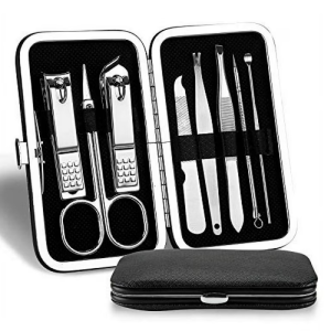 Nail Clipper Set Silver Stainless Steel Nail Cutter Fingernail Clippers Trimmer Eyebrow Scissor Tweezers Ear Spoon Facial Care Manicure Manicure Beauty Tools Kit