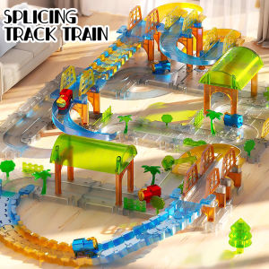 Large Railway Track Play Set Electric Track Train Kits Puzzle Assembling Toy Educational Diy Race Car Interactive Boy Gift