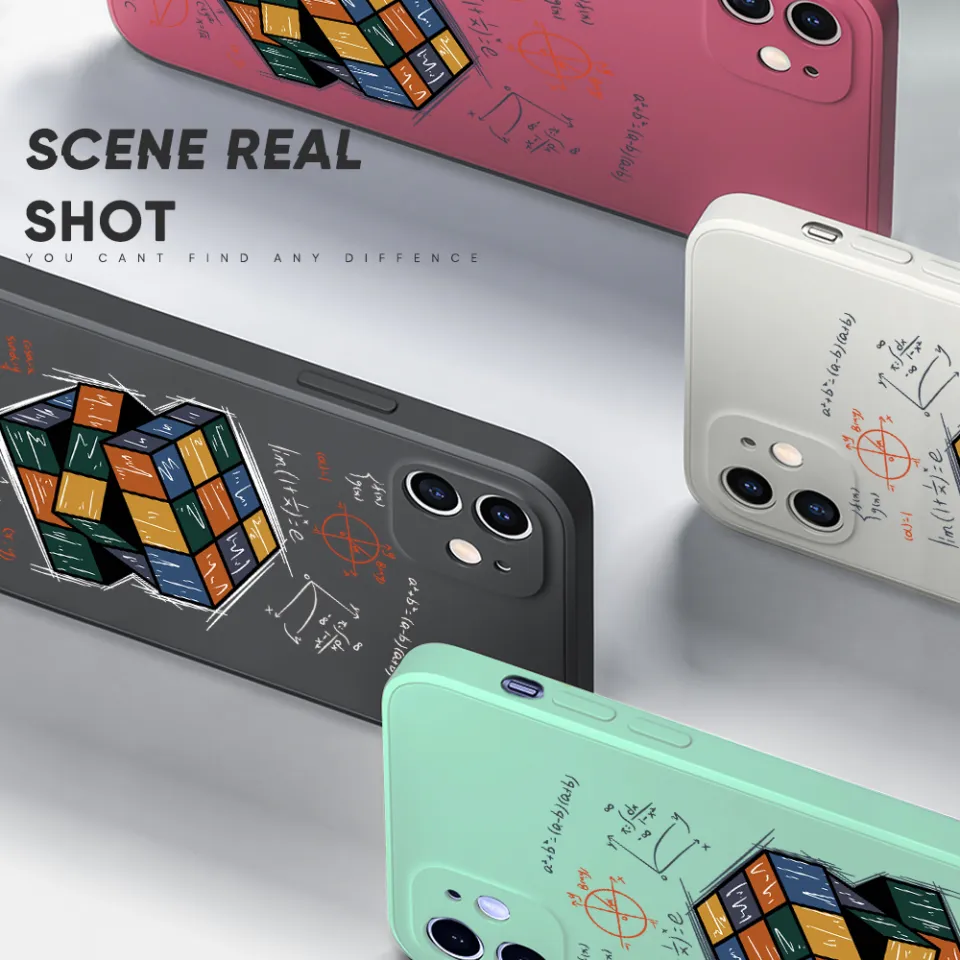 Hontinga Casing Case For Realme Realme Pro Case Formula Rubik's Cube  Square Original Liquid Soft Silicone Edge Pattern Case Full Cover Camera