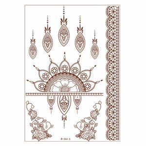 OMQAIO Legs Arm Henna Tattoo Stickers Lace Fake Tattoo Red Mehndi Stickers Body Art Sticker Fashion India Flower Red Henna Tattoo Decals Women/Lady