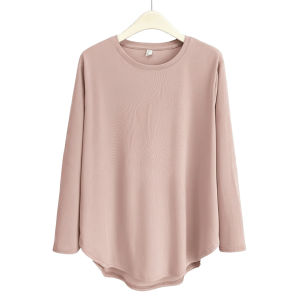 Long Sleeve Jersey Muslimah Quick Dry 38-120kg Plain Jersey Premium Shirt Sports Pickleball Netball Curve Hem Cutting T Shirt Women Sport Gym Yoga Tops