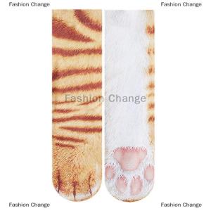 [COD] Fashion Change Creative Animal Foot Printed Women Middle Tube Socks Cartoon Cat Tiger Duck Claws Ladies 3D Print Funny Animal Middle Socks