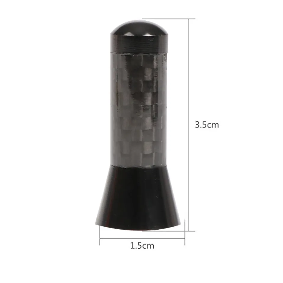 Carbon Fiber Car Antenna 3.15 Inch Red – Universal Stubby FM Radio Antenna With Screw Kit Decorative Car Aerial