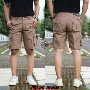Celana Cargo Pendek Twill Carbon Nonstretch 27-38 by POLHO DENIM