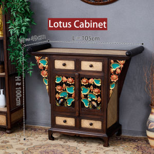 ตู้โถงไม้เนื้อแข็งโต๊ะจัดหาไม้เนื้อแข็งสำหรับห้องนั่งเล่นมัลติฟังก์ชั่วินเทจโลตัสตู้เก็บของคลับเฮาส์โรงแรมตกแต่งตู้เก็บของ