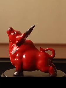 (In stock) Vilead-Ceramic Bull Figurines Cattle Ornaments Porcelain Animal Statue Home Decoration Accessories Interior Office Desktop Decor