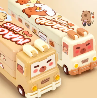 COD KOTAK PENSIL 3 TINGKAT + PENGSERUT KARAKTER TAYO LITTLE BUS LUCU / TEMPAT PENSIL KALENG 3 SUSUN + RAUTAN BENTUK TAYO