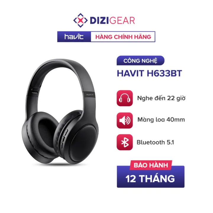 Tai Nghe Headphone Bluetooth HAVIT H633BT, Kiểu Dáng Công Thái Học ...