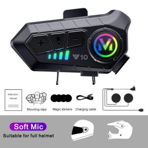 Y10 Bluetooth 5.3 Helm Headset Motor Headset Sepeda Motor Interkom Earphone Nirkabel Dengan Mikrofon Untuk IPhone IPad Android 2000mAh