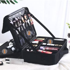 [SG] LED Cosmetic Bag Organizer Female Large Make Up Portable Travel Storage Bag Professional Makeup Artist