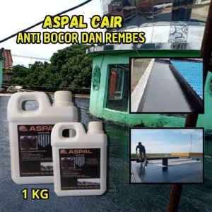 Aspal Cair 1 Kg Anti Bocor Cat Pelapis Kolam Dinding Dak Beton Pelapon
