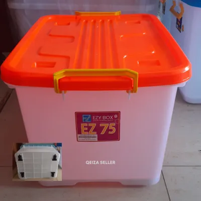 EZY CONTAINER BOX 75 LITER DENGAN RODA