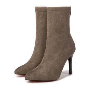 IELGY รองเท้าบูตยาวปานกลางแบบมีซิปรองเท้าบูท Martin เกาหลี