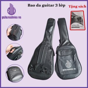 Bao da đàn guitar tặng pick gảy đàn Alice - Bao 3 lớp chống nước loại 1 - Có quai đeo túi nhỏ và móc treo tiện lợi