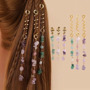 100 cái kim loại tóc Set Electroplated thiết kế khoét lỗ hạt xỏ tóc lọn cho sáng tạo tạo kiểu tóc