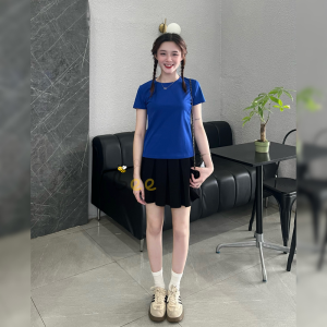 Áo thun nữ BEE dáng ôm cổ tròn tay ngắn màu trắng công sở
