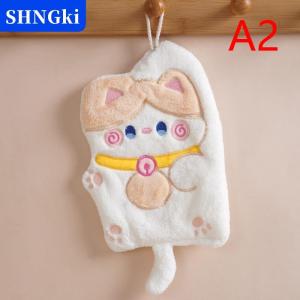 [COD] 🔥🔥🔥SHNGki Dễ thương mèo khăn tay nhanh chóng làm khô Nhà Bếp Làm sạch Rag san hô nhung phim hoạt hình động vật thấm treo phòng tắm khăn Nguồn cung cấp