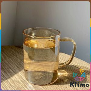 KLIMO Heat Resistant Coffee Glass Creative Aurora Milk Mugs Cup Desktop Drinking Drinkware 350ml 450ml