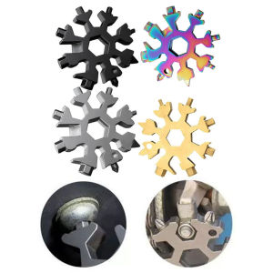 【LeeandHan】 18-in-1 Octagonal Snowflake Wrench Tool Stainless Steel Hex Key Screwdriver Bottle Opener For Outdoor Survival Camping And Bike