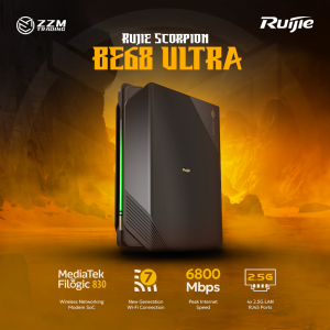 Ruijie BE68 Ultra WiFi 7 Router - Dual Band 4x2.5G Ports Dragon Bo Lens ZZM Trading