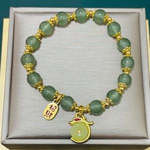 手链 New Imitation Red Agate Hetian Jade Bracelet Gift 女轻奢小众设计新款仿红玛瑙和田玉手串礼物