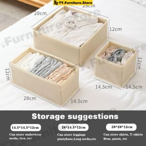 3PCS Set Home Foldable Underwear Organizer Storage Box Socks Panty Bra Closet Organizer Box