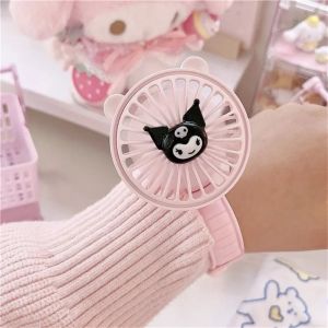 Sanrio Portable Watch Fan USB Charging Bracelet My Melody Cinnamoroll Kuromi Cute Cartoon Anime Mini Fan Home Accessories Summer Wrist Fan Gift for Boys and Girls