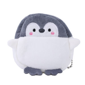 Portable Cute Penguin Coin Purse Card Holder Soft Plush Penguin Mini Key Storage Pouch Earphone Bag