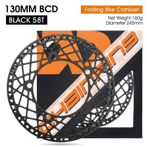 WEST BIKING Crankset Folding Bicycle Crank 130BCD CNC Alloy Single Disc Chainwheel Bike Chain Wheel 53T 56T 58T Crankset Chainring Foldable Bicycle Accessories Bike Crankset Tooth