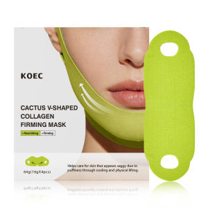 Cactus V-Shaped Collagen Firming Mask +Nourishing+Firming Helps Care for Skin That Appears Saggy Due To Puffiness Through Cooling and Physical Lifting Contour Fit Face Mask for Jawline Care