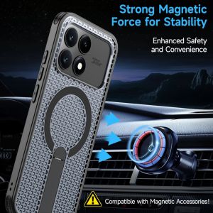 For Xiaomi POCO F8 Ultra F8 Pro Case For MagSafe Holder Matte Transparent Honeycomb Hole Heat Dissipation Phone Cover