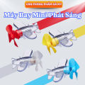 Máy Bay Mini Phát Sáng Độc Đáo Gắn Mũ Bảo Hiểm, Xe Máy, Ô Tô. 
