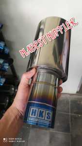 Knalpot Mobil HKS Plong Stenlis Suara Bass Kering Universal