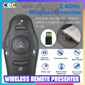 RF 2.4GHz Wireless Presenter Remote Presentation USB Control PowerPoint PPT Clicker (Battery Not Included) (Black)