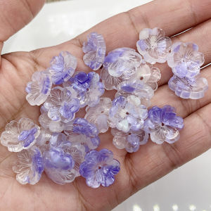 DIY Sản phẩm mới phụ kiện và trang trí tóc kiểu cổ điển khắc 3D hoa đào và hoa mai 6 cánh14mm nhiều màu trang sức thủ công tự làm bán sỉ