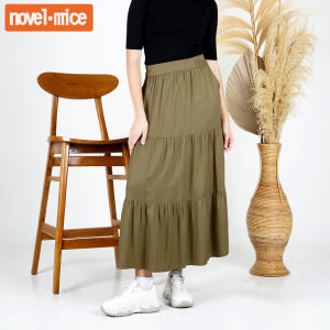 Novel Mice Essential – Army Green Wave Skirt [Rayon]
