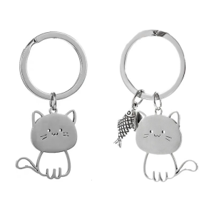 Simple Cats Bag Accessories Fashionable Key Charm Unique Key Jewelry Stainless Steel Texture Suitable for Key and Bag