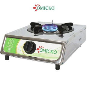 Omicko Kompor Gas 1 Tungku Stainless Steel Teflon Paket Set Lengkap - KM201 - FREE ONGKIR