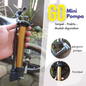 GO-Pump TaffSport Pompa Angin Portable untuk Ban Sepeda Lipat Road bike MTB Bola