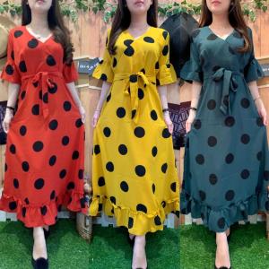LONG DRESS DOTTY KIMONO LOOK 1245 DRESS WANITA TERBARU