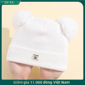 QK FA ✨ Dễ Thương Mùa Đông Hat Rắn Màu Len Dệt Kim Nắp ca-pô Bebe Sơ Sinh Bé Hat Pompom Cho Trẻ Em Chàng Trai Cô Gái Trẻ Em Mũ Ấm