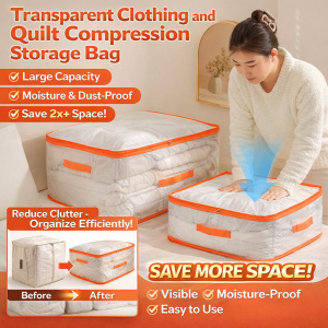 Transparent Large Capacity Storage Bags Vacuum Compression Storage Space Saver Organizer for Clothes Blanket Home Organization 棉被压缩收纳袋