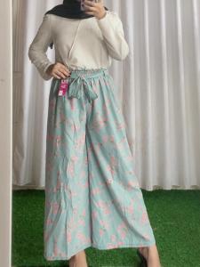 KULOT WANITA BAHAN MOTIF RAYON KEKINIAN // KULOT JUMBO RAYON TALI PITA