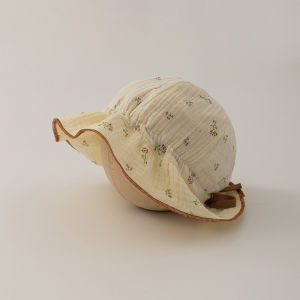 Sweet Bow Baby Girls Sun Hat Cute Print Ruffle Fisherman Cap for Infant Summer Soft Cotton Toddler Princess Bucket Hats